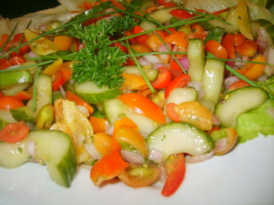 salade de tomates et concombres à la menthe