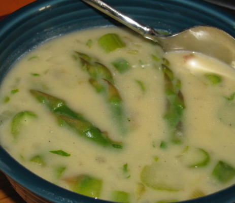 soupe d'asperges au cheddar