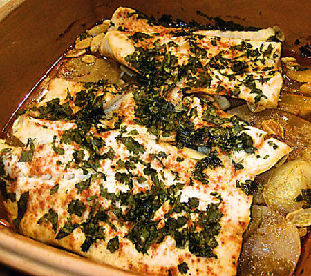 poisson marocain et pommes de terre
