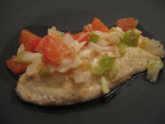 végétarien surmonté tilapia