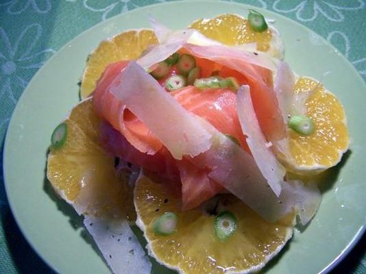 salade de fenouil, saumon fumé et orange