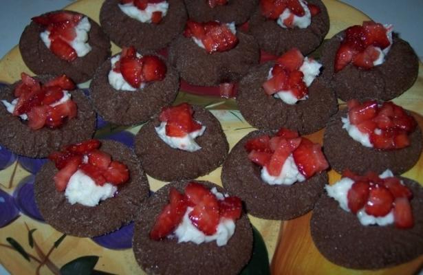 biscuits au chocolat et à la fraise