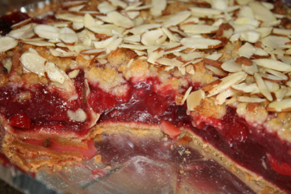 tarte aux canneberges et cerises givrée