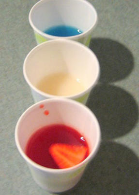 jello shots rouge, blanc et bleu