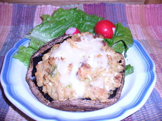 champignons portabella farcis au saumon