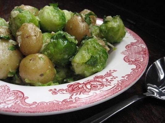 choux de bruxelles parmesan avec pommes de terre nouvelles