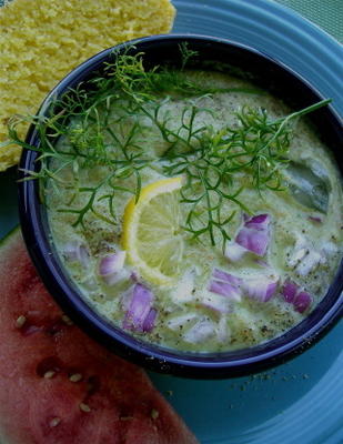 soupe mexicaine de coriandre au concombre froid