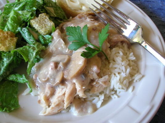 poulet avec sauce aux champignons