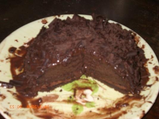 gâteau au chocolat décadent avec ganache