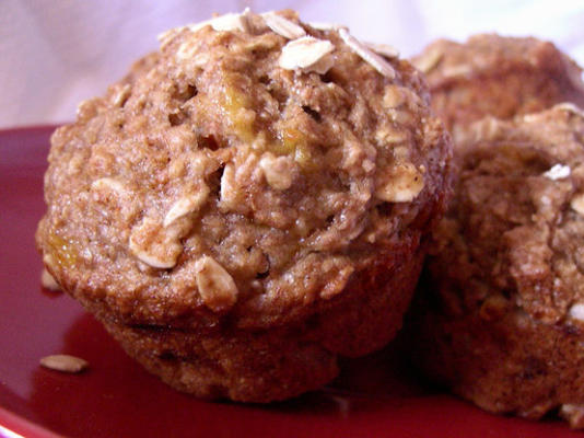 muffins au son de banane et d'avoine