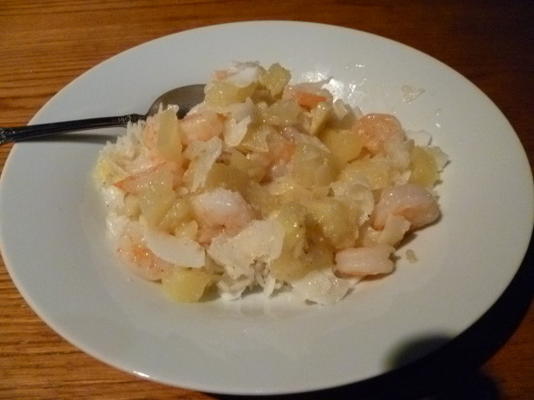 crevettes tropicales à la noix de coco et à la banane