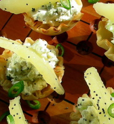 fourré au fromage bleu et aux poires pour mini-tartelettes (allemand)