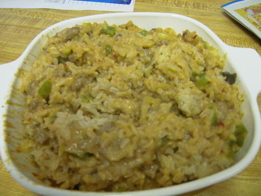 saucisse et riz pilaf