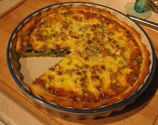 quiche aux épinards, roquefort et noix