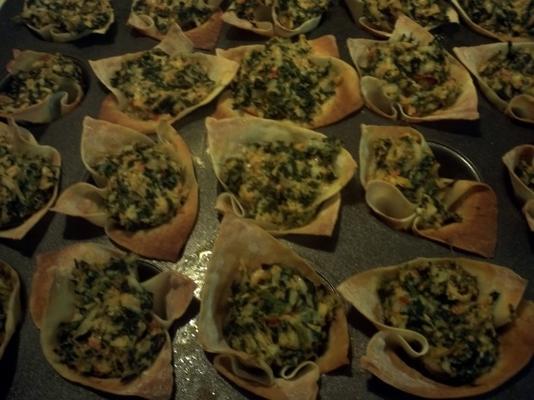 Coupes d'épinards et d'artichauts