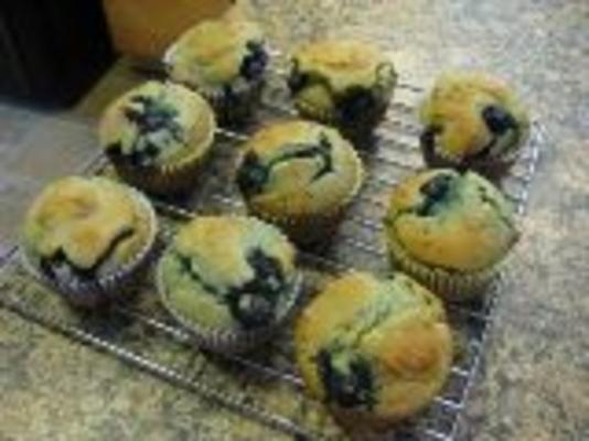 muffins aux bleuets sans gluten, lait et sucre de canne