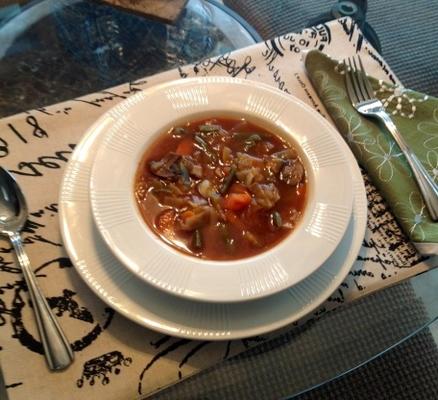 soupe de légumes au chou végétarien