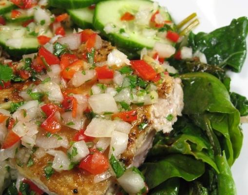 poisson sauté à la sauce thaï coriandre-chili