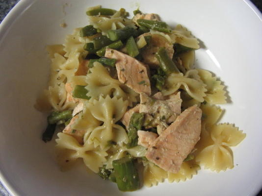 penne au saumon et aux asperges