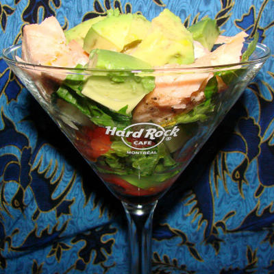 martini au saumon pour 2 (salade dans un verre)