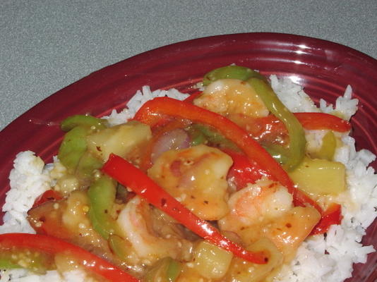 crevettes sautées aigre-douce