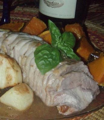 longe de porc rôtie avec glaçage pomme romarin (oliveraie)