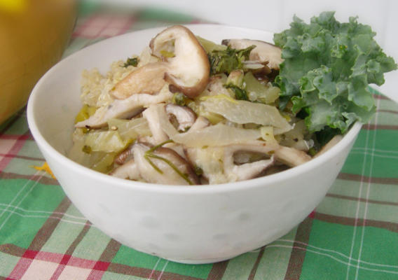 quinoa aux poireaux et aux champignons shiitake