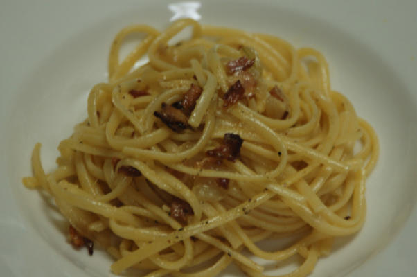 linguine aux lardons et oignons