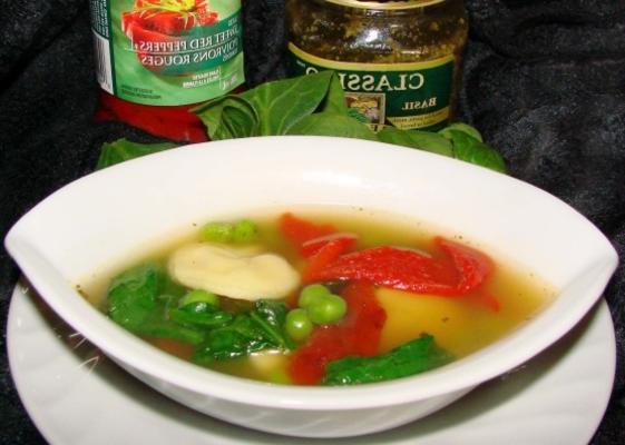soupe au pesto et tortellini