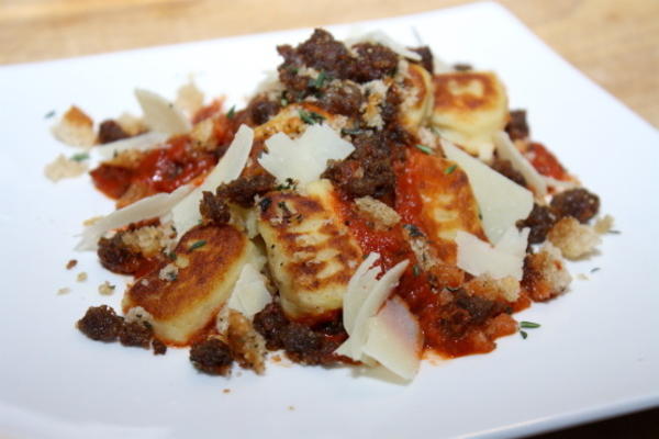 gnocchi au fromage de chèvre ragu