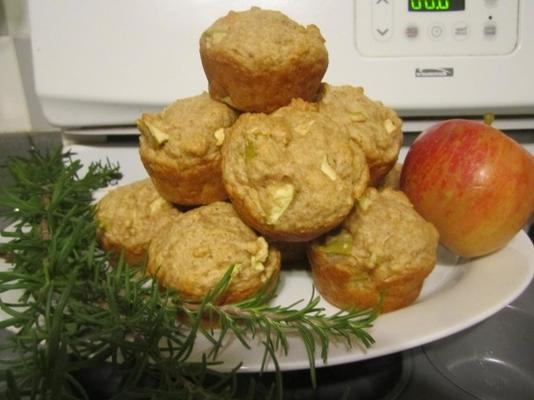 muffins au blé entier aux pommes (farine de roi arthur)