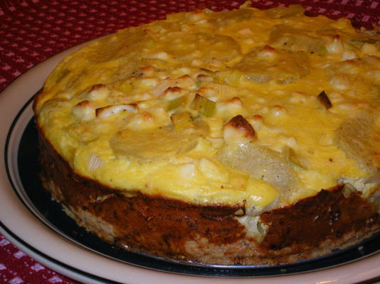 tarte aux pommes de terre avec poireaux et fromage feta