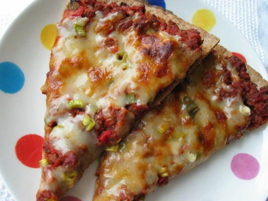 cheesy sloppy joe pizza