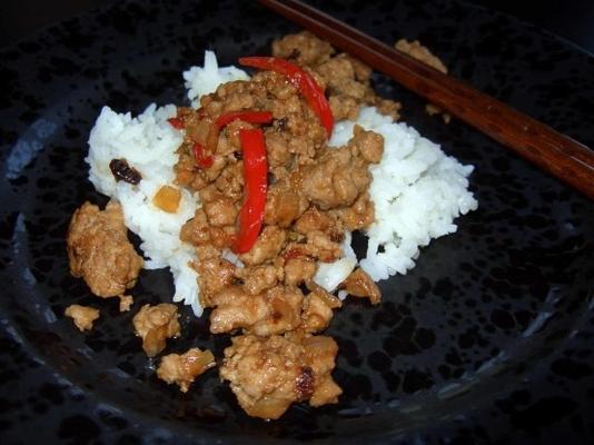 bouillie de riz de porc hachée épicée