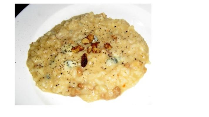 risotto au gorgonzola et aux noix grillées
