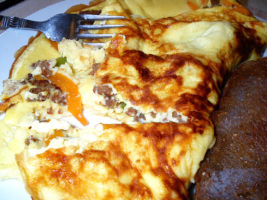 omelette saucisse et poivre (faible teneur en glucides)