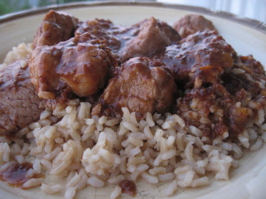 chili canneberges porc sur riz