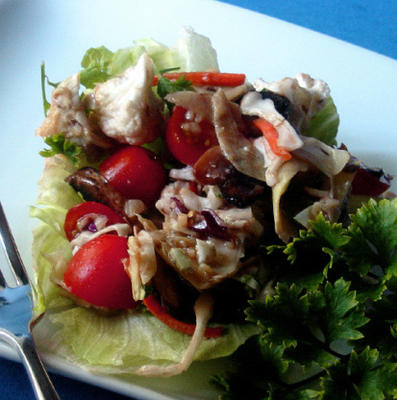 Salade de champignons, tomates et artichauts - faible en gras