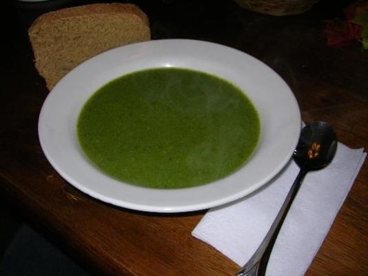 soupe aux épinards et aux pois