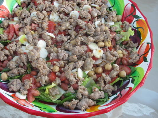 salade mixte piquante à la saucisse italienne