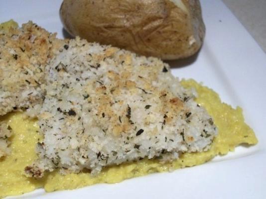 morue cuite au four avec une sauce au gingembre et au maïs