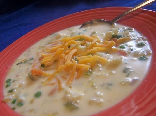 Soupe aux 3 c 3 (carotte, chou-fleur et céleri) avec fromage