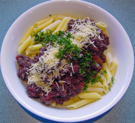 spaghetti bolognaise au vin rouge