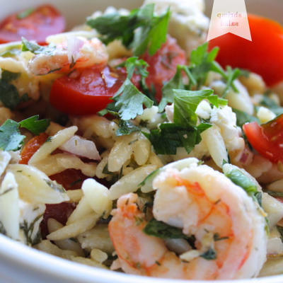 recette de salade d'orzo et de crevettes