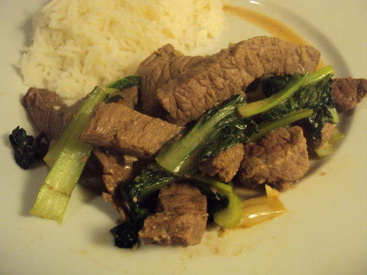 boeuf au gingembre avec bok choy