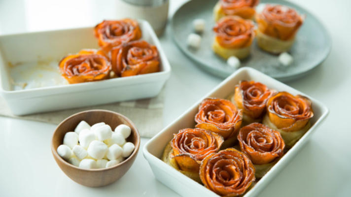 roses en cocotte de patates douces
