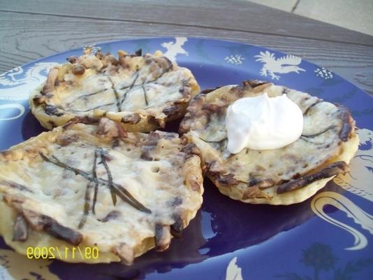 tartes aux champignons et parmesan