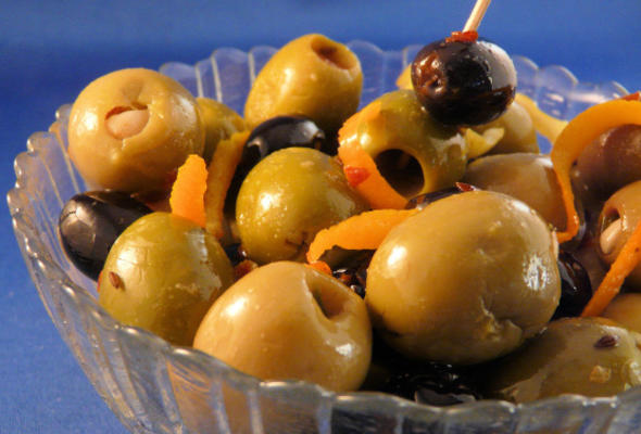 apéritif d'olives au four