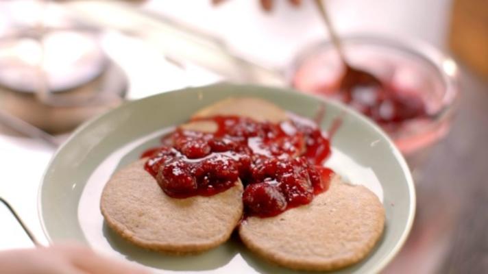 galettes d'avoine aux framboises et au miel