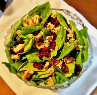 salade d'épinards aux canneberges et aux noix confites